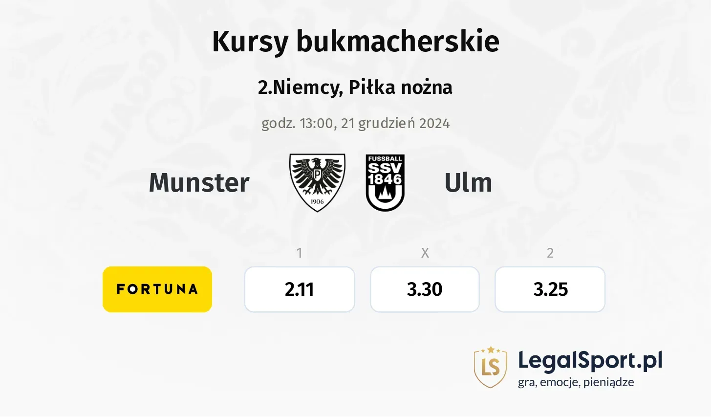 Munster - Ulm typy, kursy