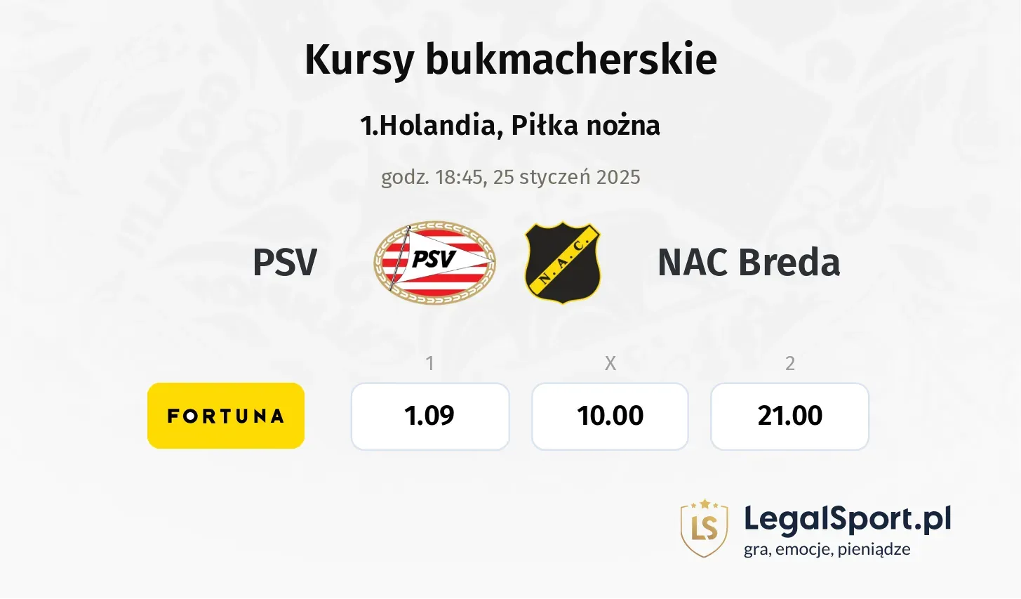 PSV - NAC Breda typy, kursy