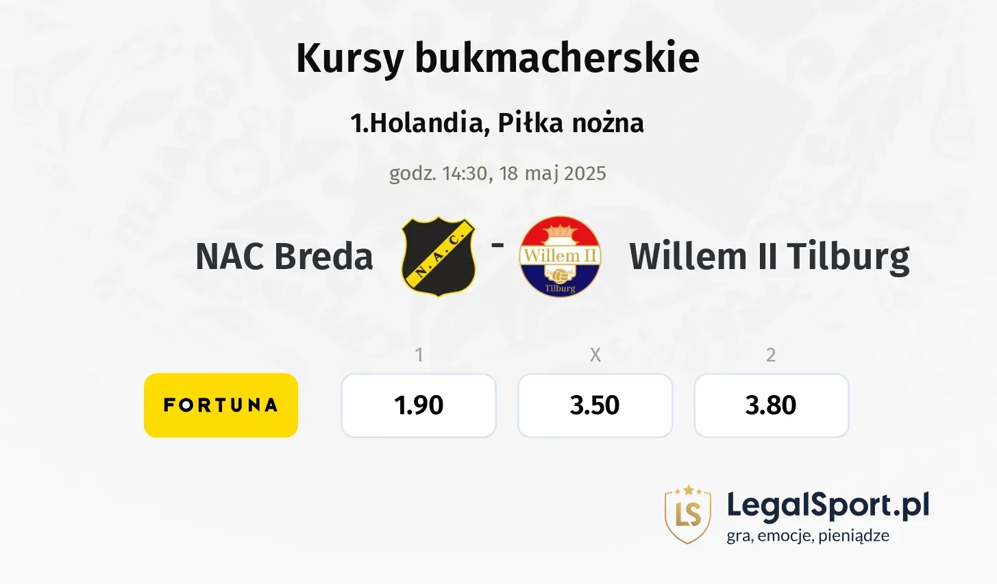 NAC Breda - Willem II Tilburg typy, kursy
