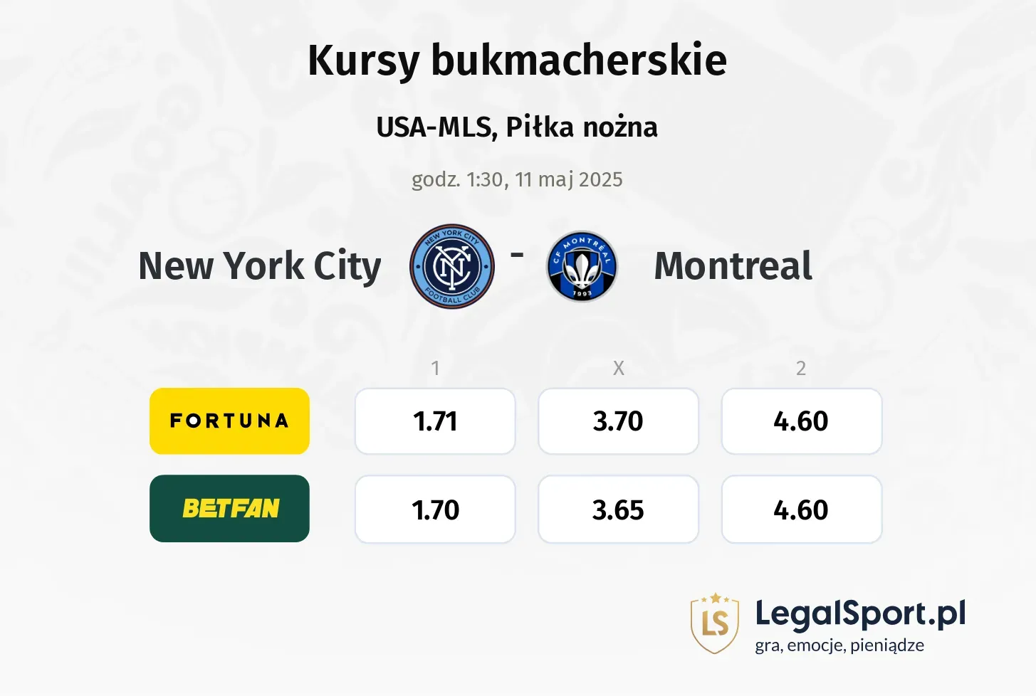 New York City - Montreal promocje bonusy na mecz
