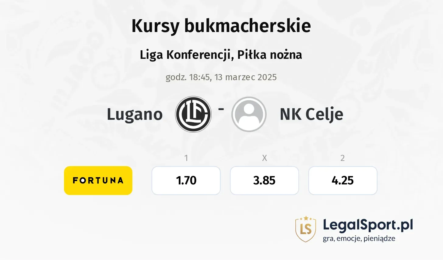 Lugano - NK Celje typy, kursy