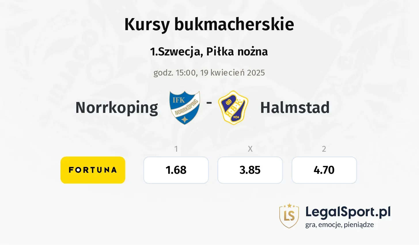 Norrkoping - Halmstad typy, kursy