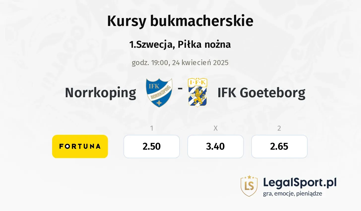 Norrkoping - IFK Goeteborg typy, kursy