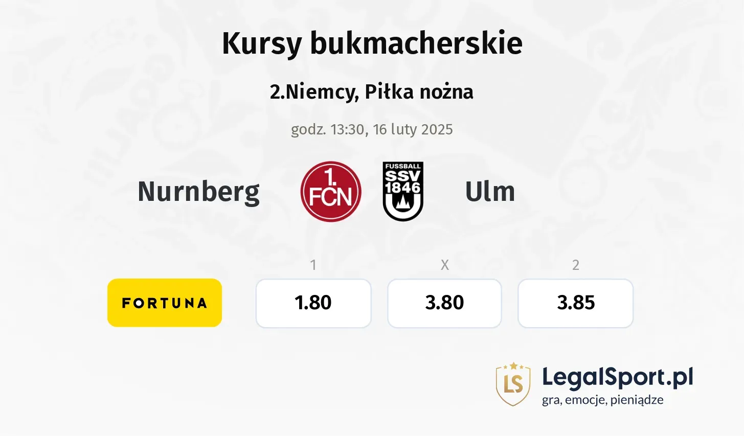 Nurnberg - Ulm typy, kursy