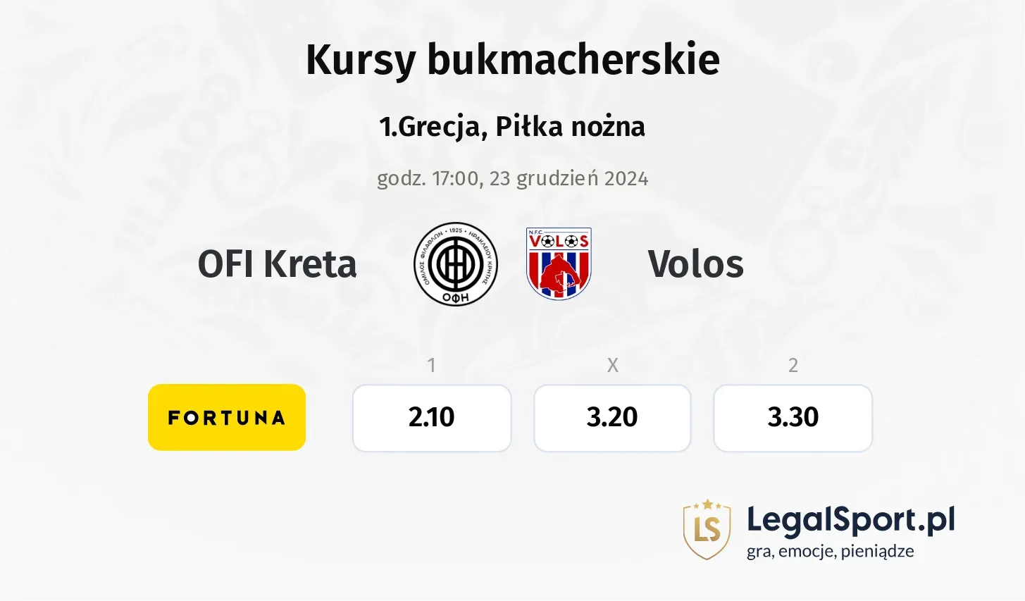 OFI Kreta - Volos typy, kursy