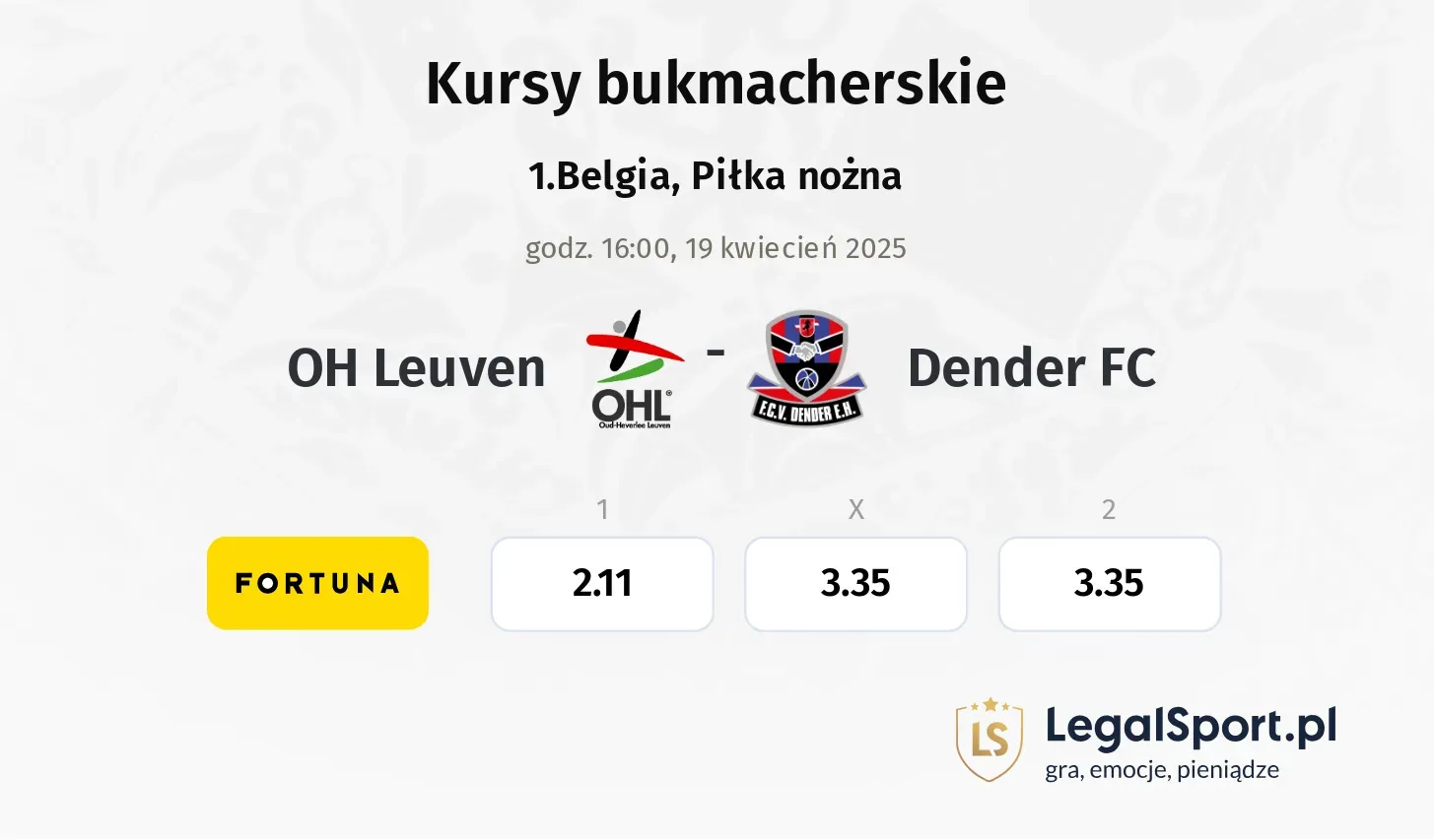 OH Leuven - Dender FC typy, kursy