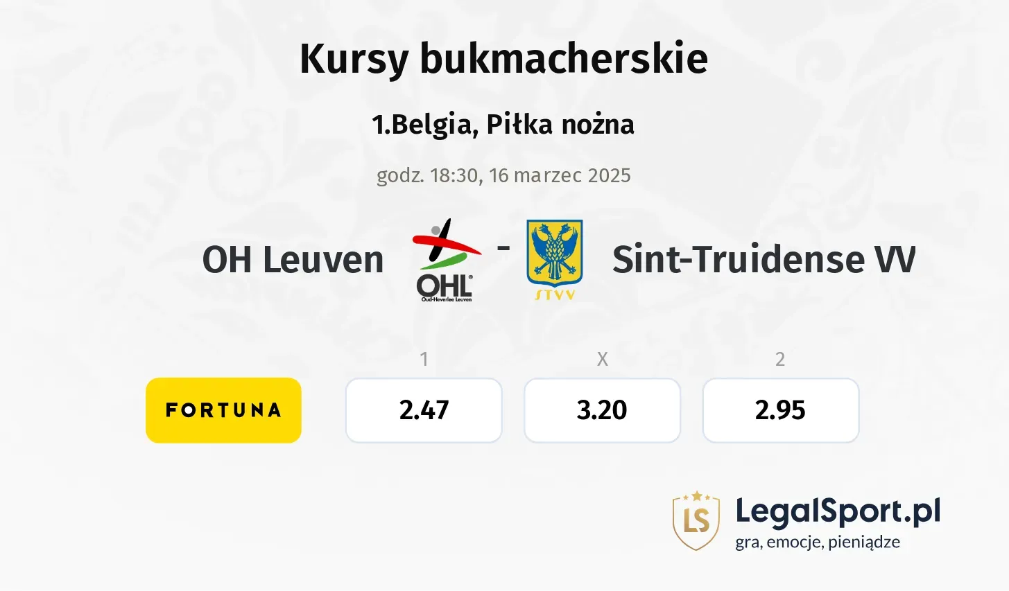 OH Leuven - Sint-Truidense VV typy, kursy