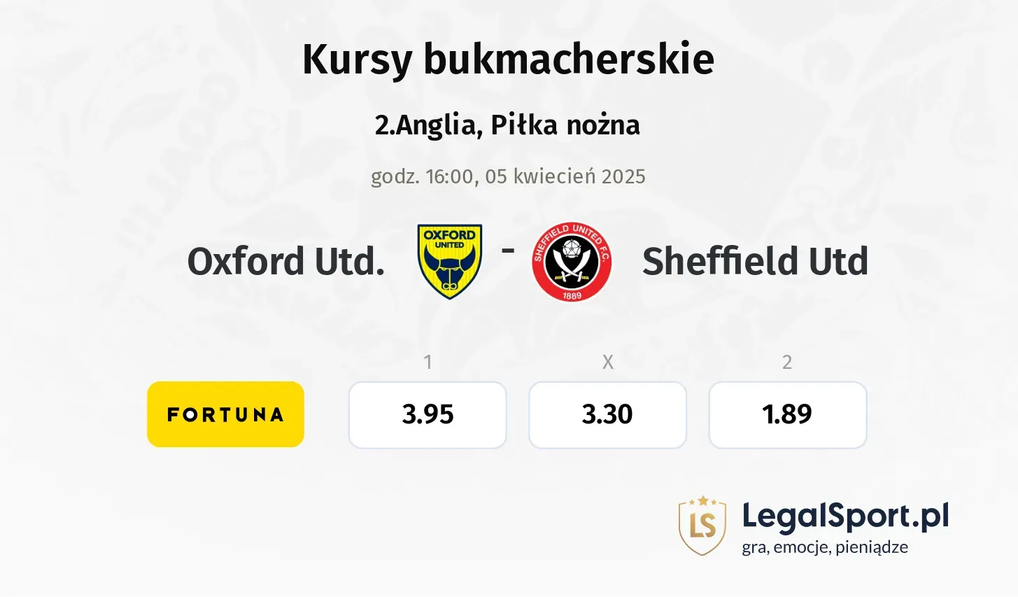 Oxford Utd. - Sheffield Utd typy, kursy
