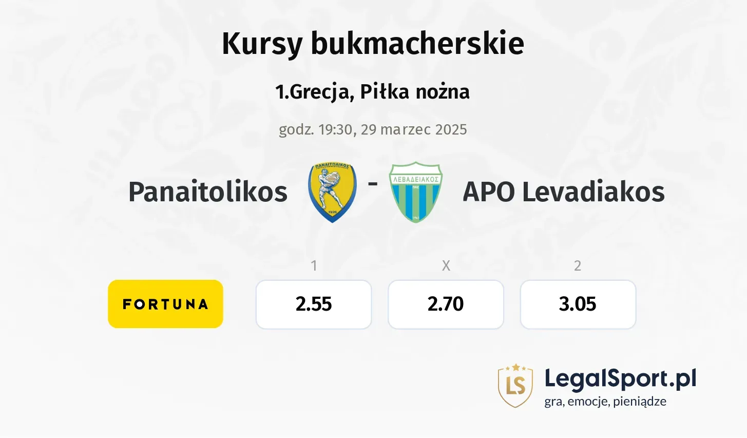 Panaitolikos - APO Levadiakos typy, kursy