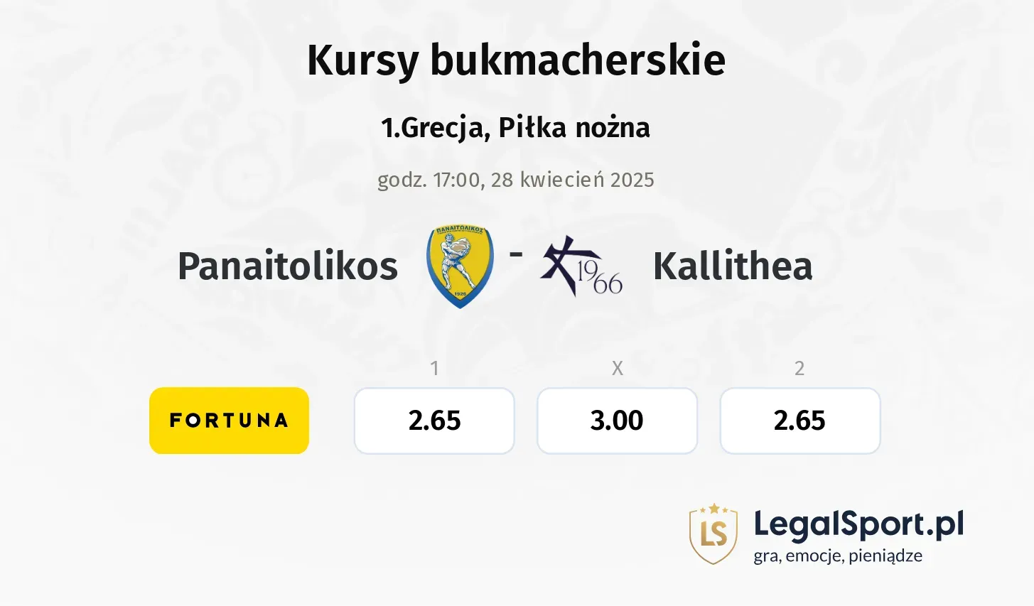 Panaitolikos - Kallithea typy, kursy
