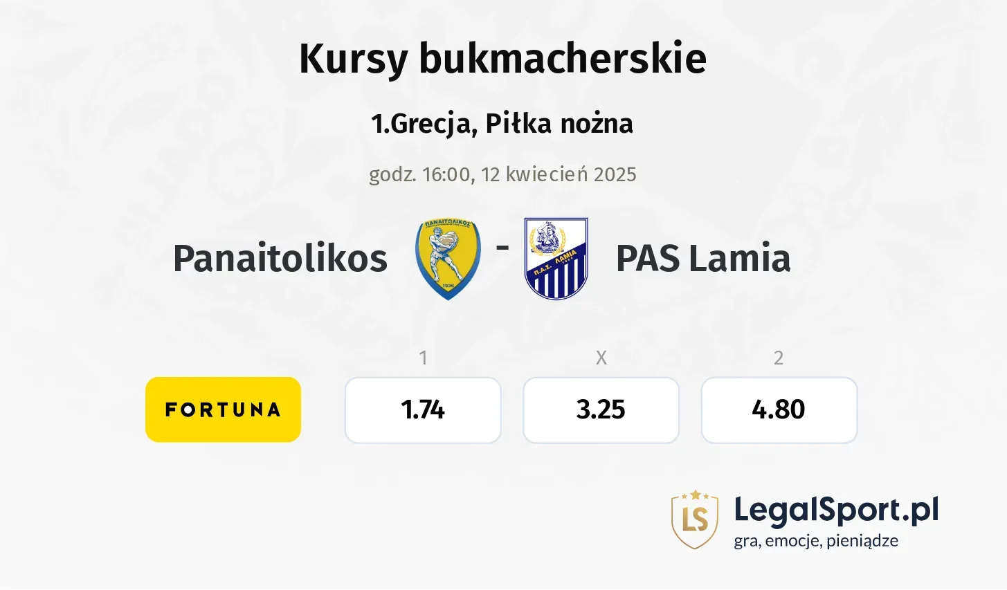 Panaitolikos - PAS Lamia typy, kursy