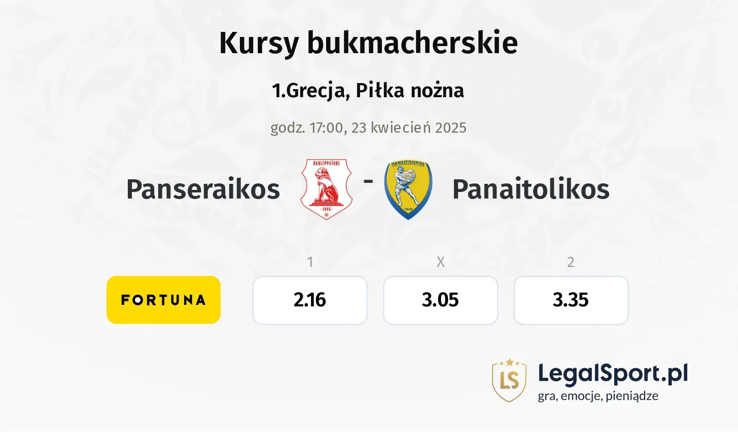 Panseraikos - Panaitolikos typy, kursy