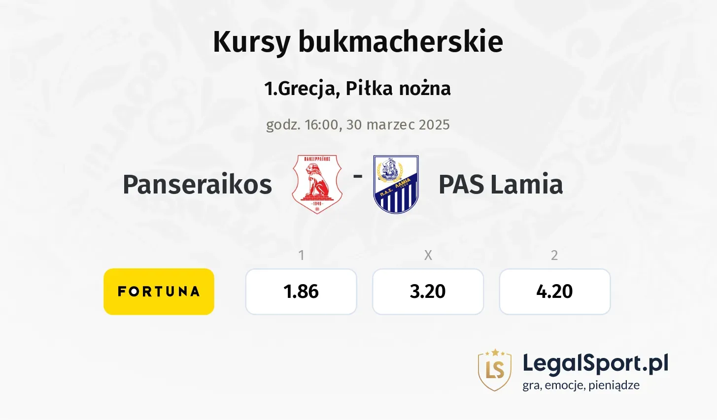 Panseraikos - PAS Lamia typy, kursy