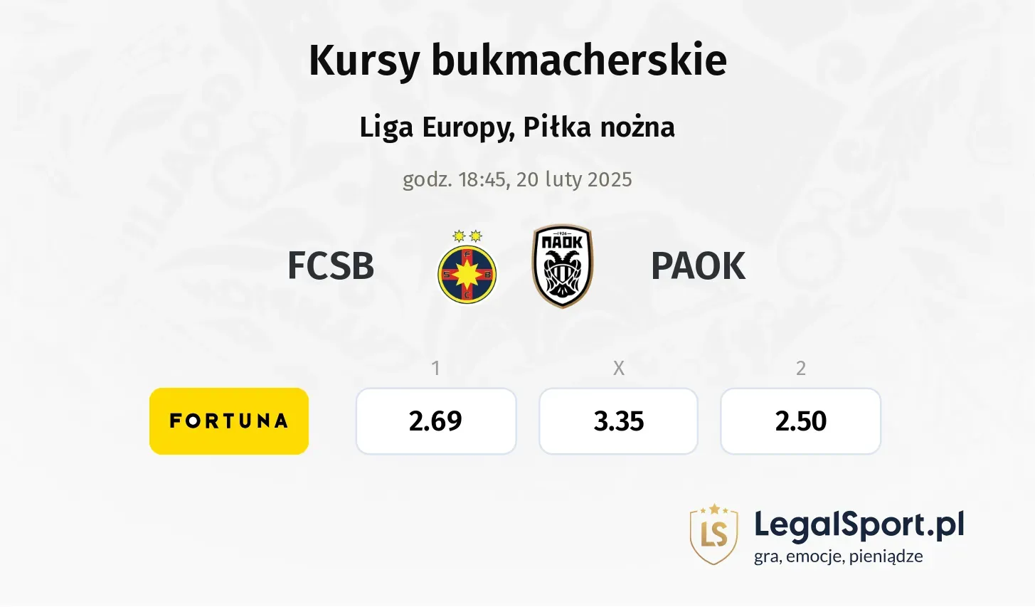 FCSB - PAOK typy, kursy