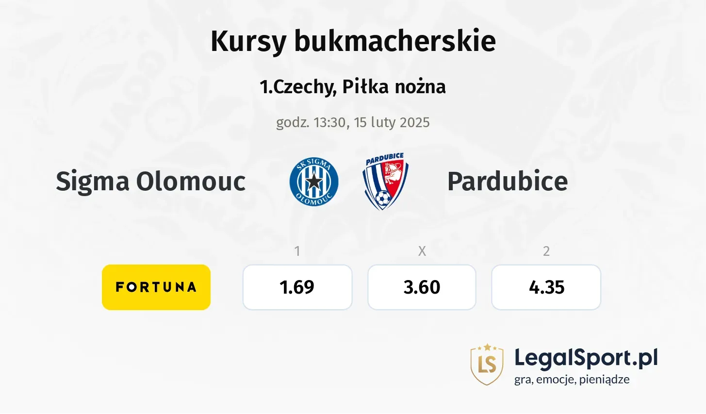 Sigma Olomouc - Pardubice typy, kursy