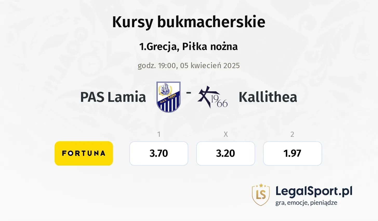 PAS Lamia - Kallithea typy, kursy