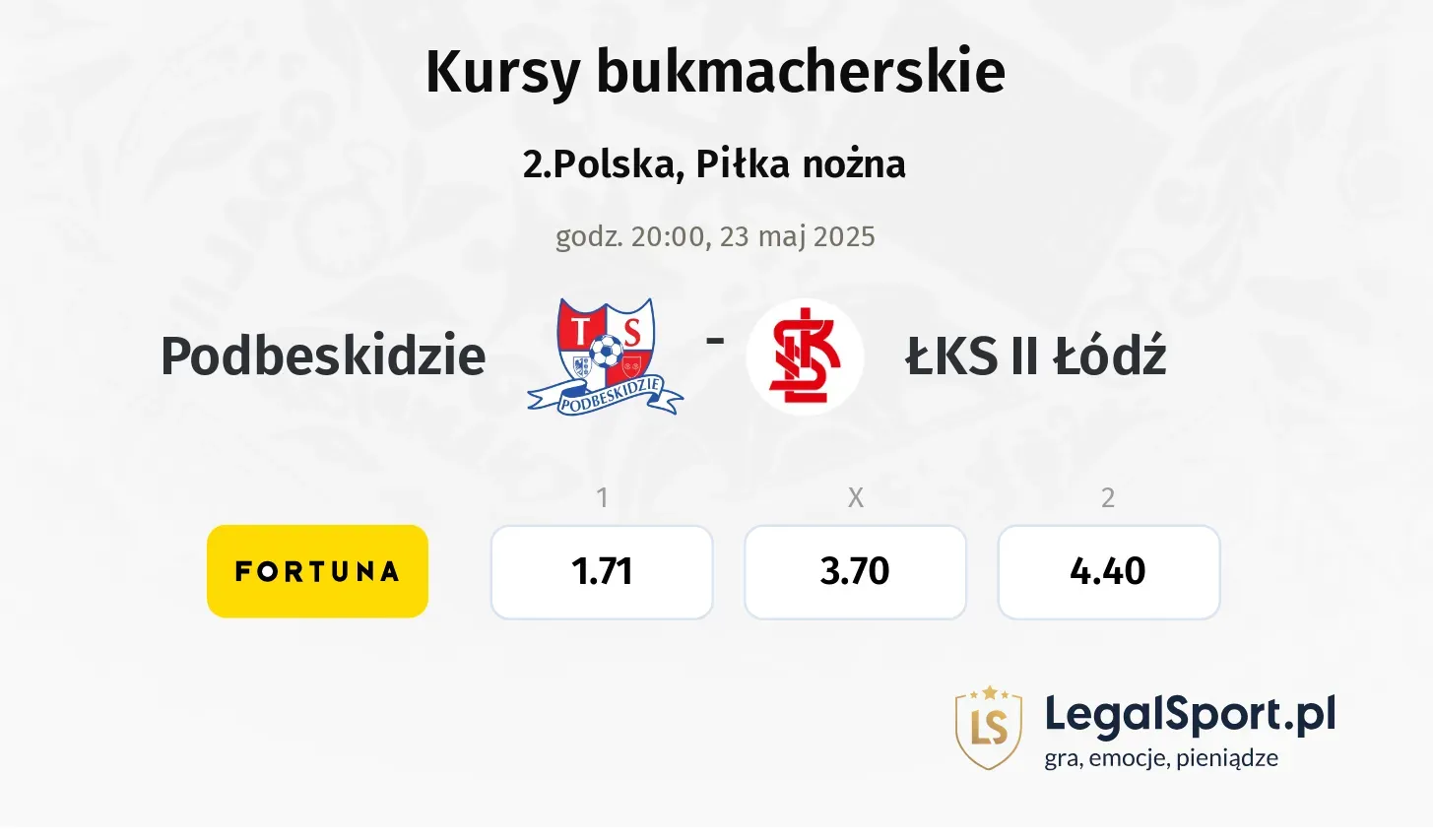 Podbeskidzie - ŁKS II Łódź promocje bonusy na mecz