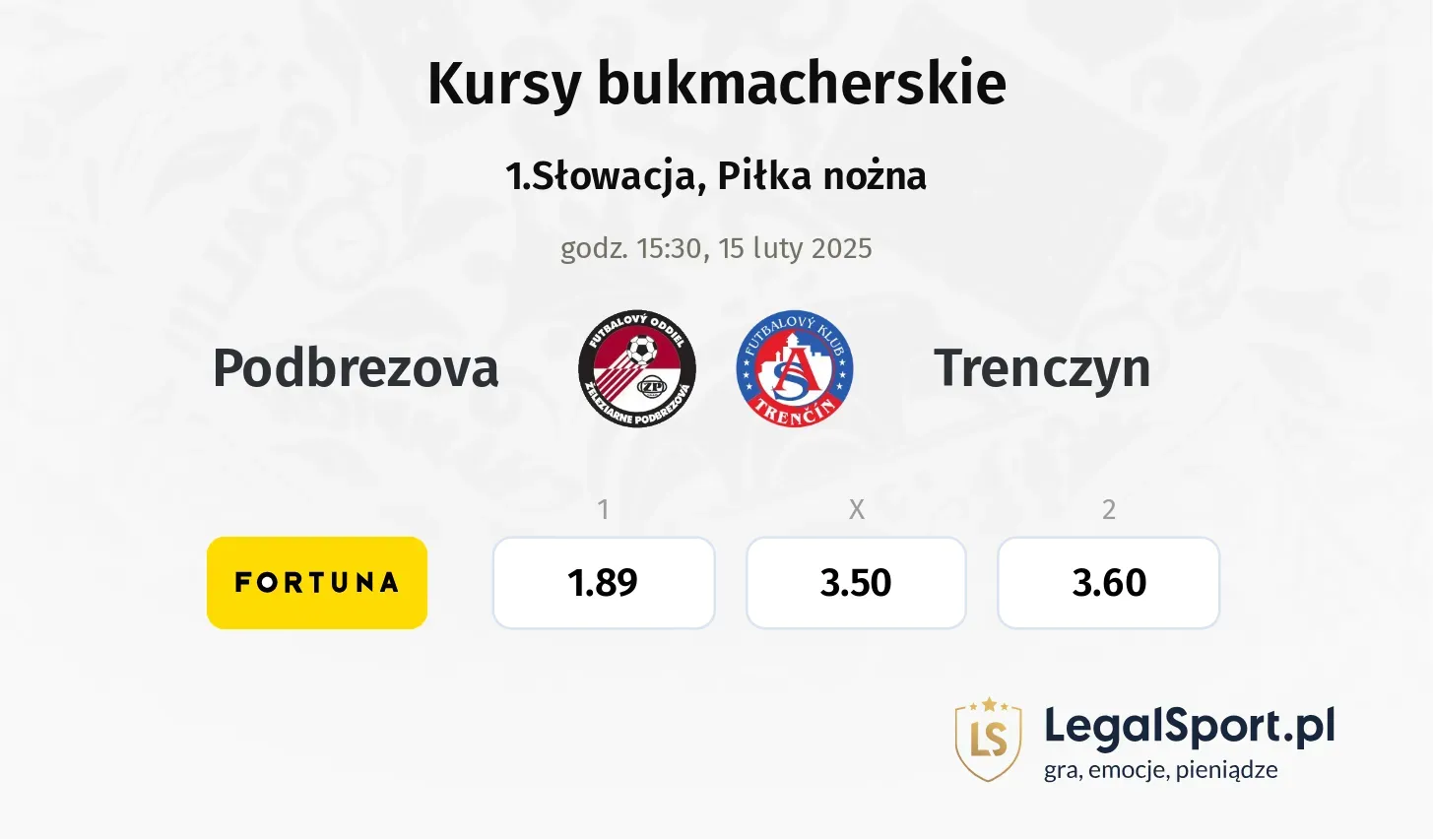 Podbrezova - Trenczyn typy, kursy