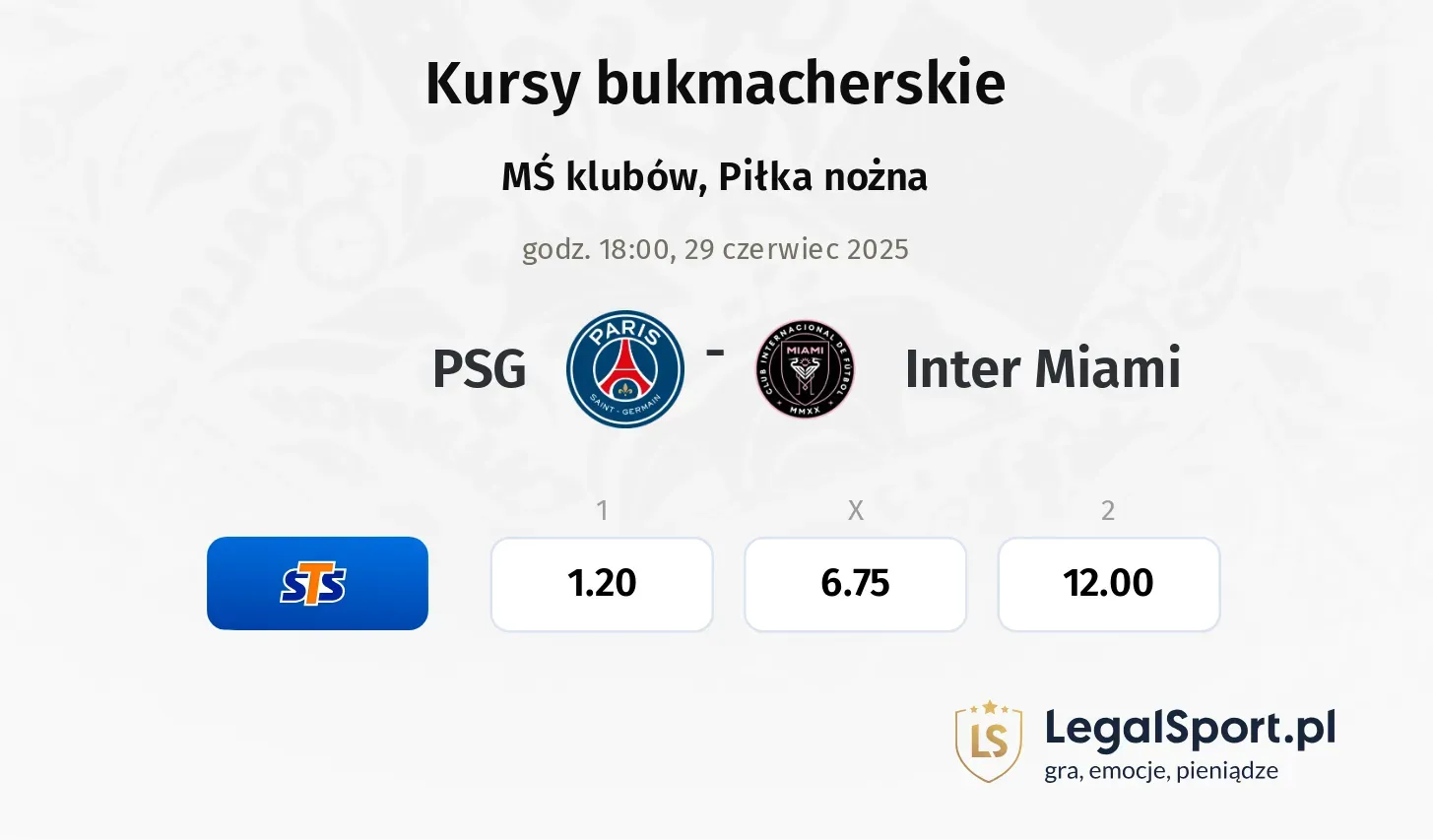 PSG - Inter Miami promocje bonusy na mecz