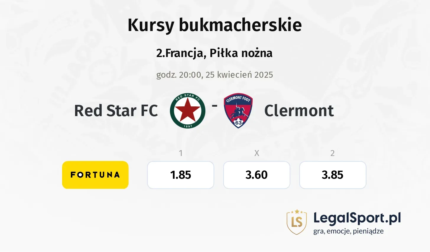 Red Star FC - Clermont typy, kursy