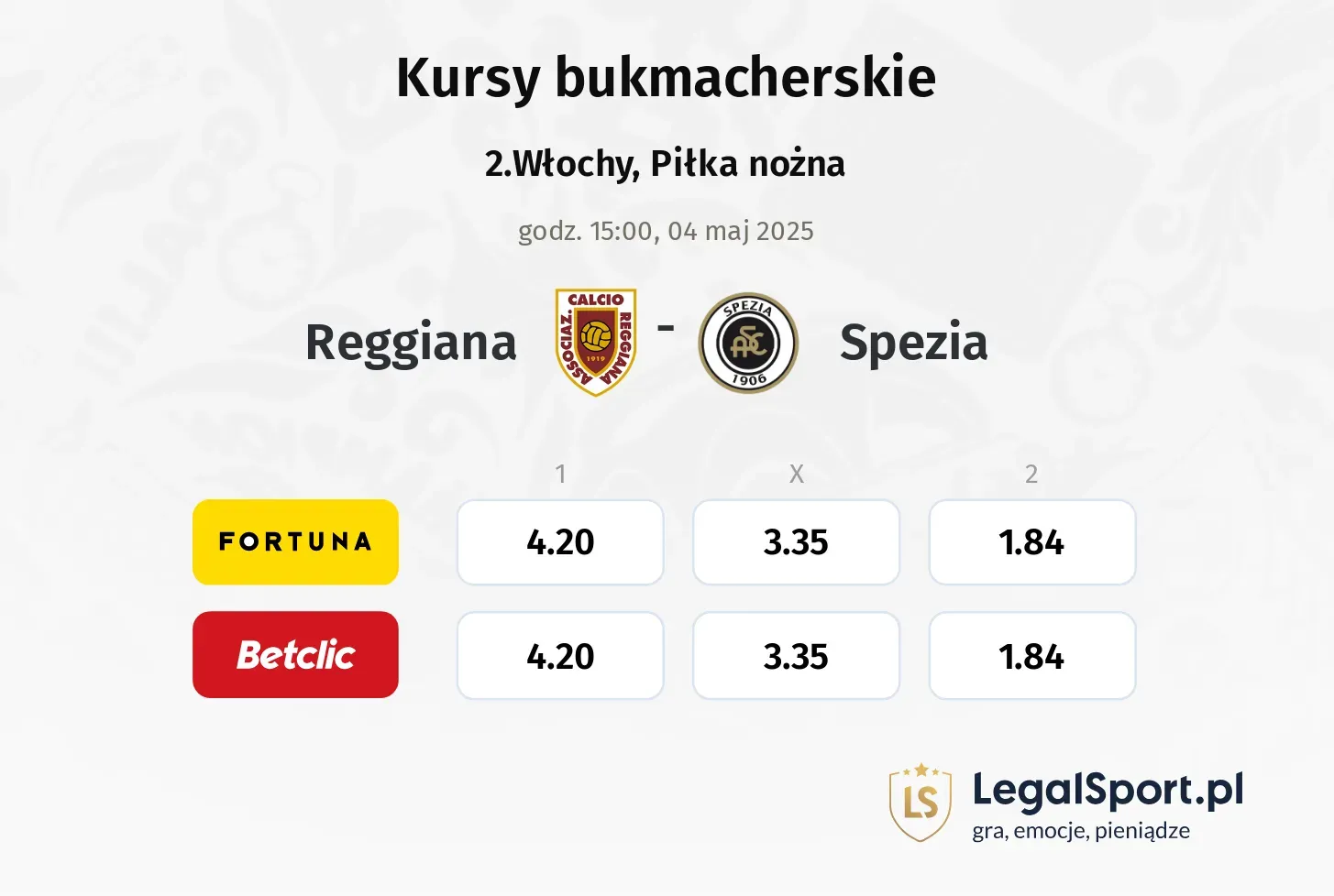 Reggiana - Spezia promocje bonusy na mecz