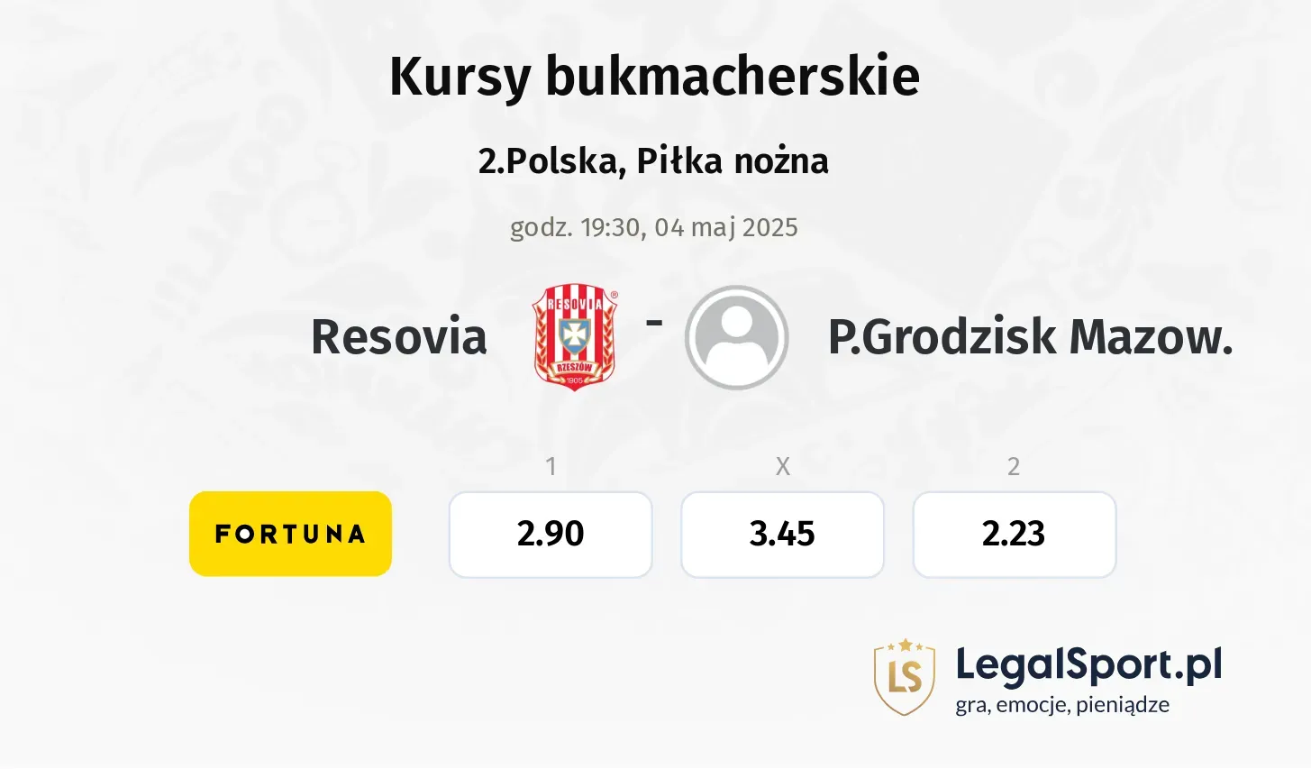 Resovia - P.Grodzisk Mazow. promocje bonusy na mecz