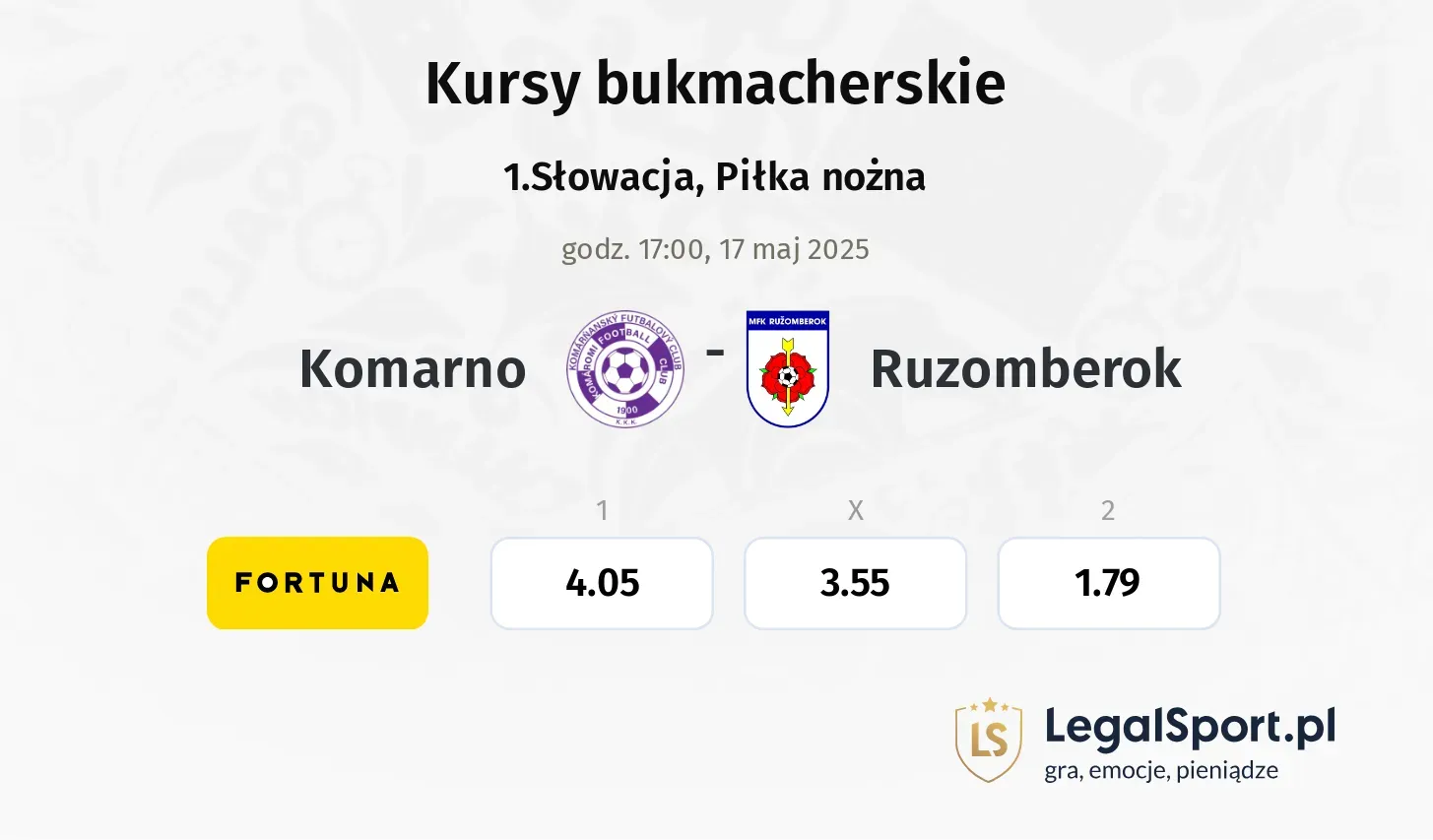 Ruzomberok - Komarno promocje bonusy na mecz