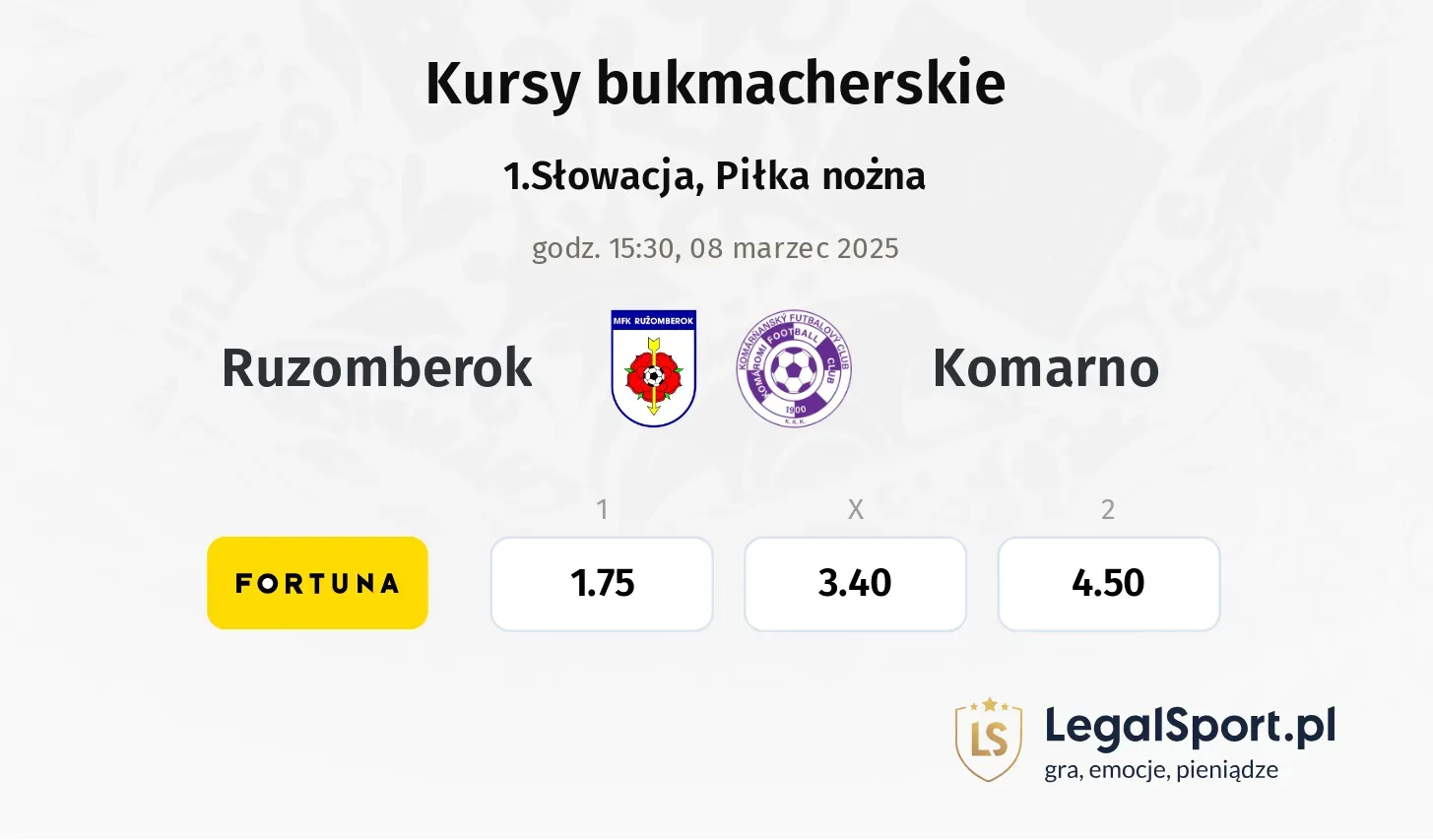 Ruzomberok - Komarno typy, kursy