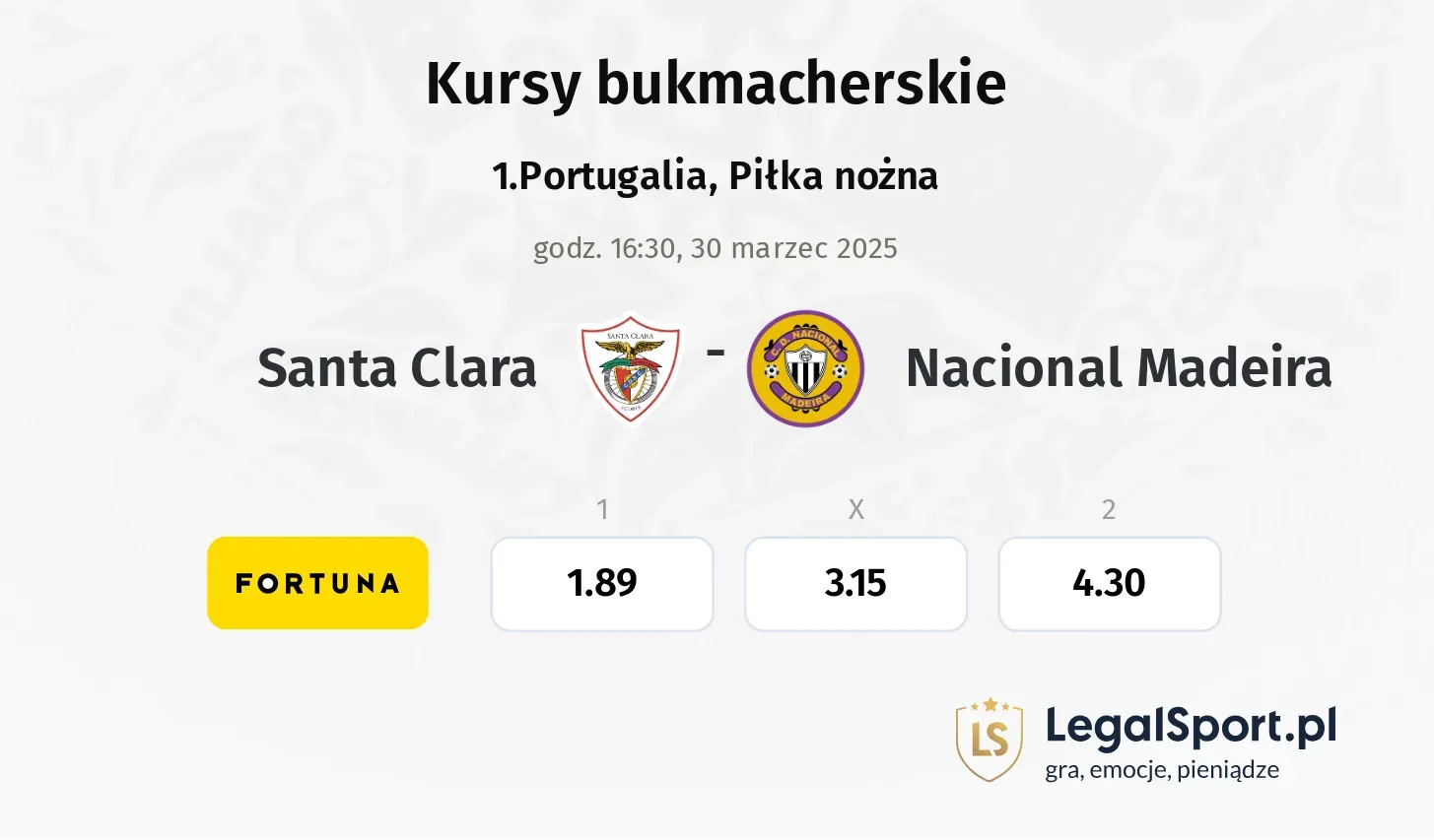 Santa Clara - Nacional Madeira typy, kursy