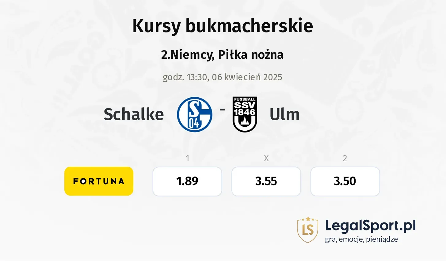 Schalke - Ulm typy, kursy