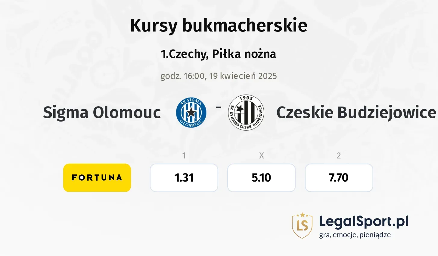 Sigma Olomouc - Czeskie Budziejowice typy, kursy