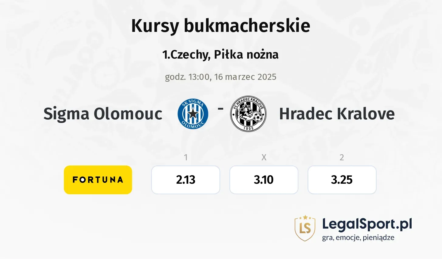 Sigma Olomouc - Hradec Kralove typy, kursy