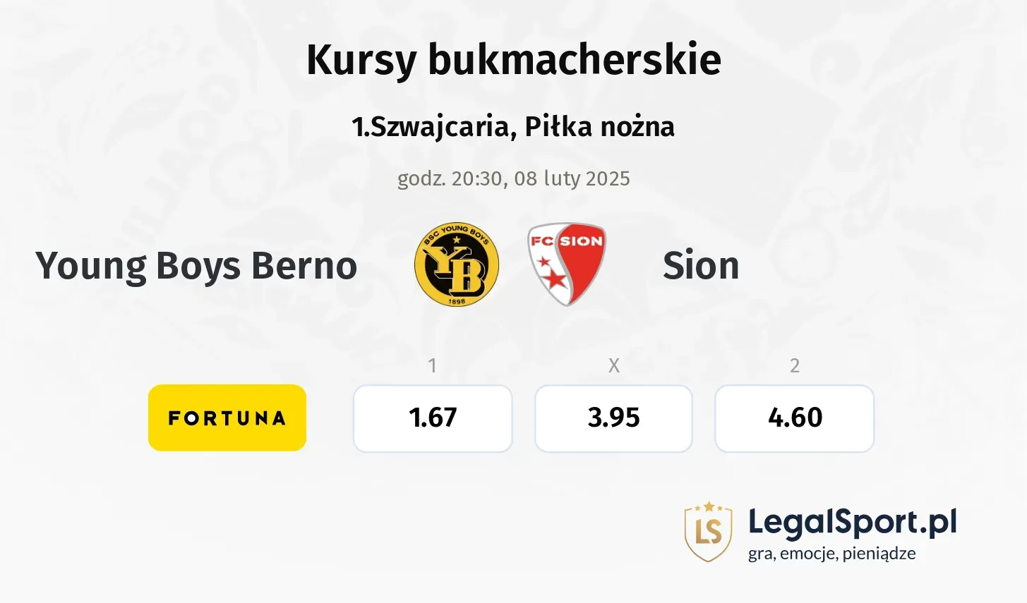 Young Boys Berno - Sion typy, kursy