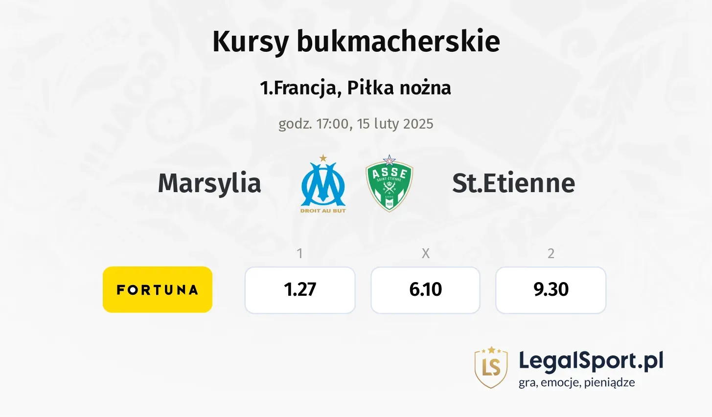 Marsylia - St.Etienne typy, kursy
