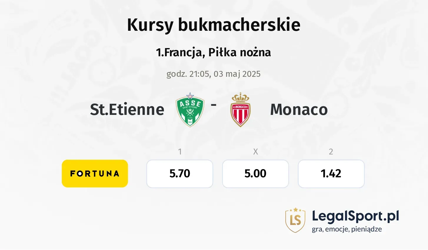 St.Etienne - Monaco typy, kursy
