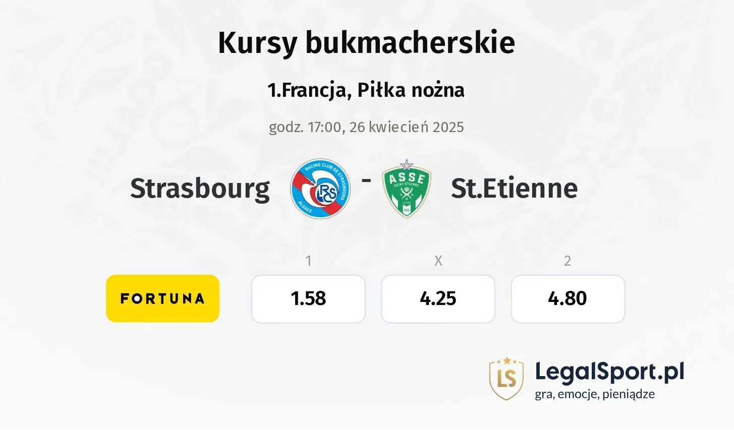 Strasbourg - St.Etienne typy, kursy