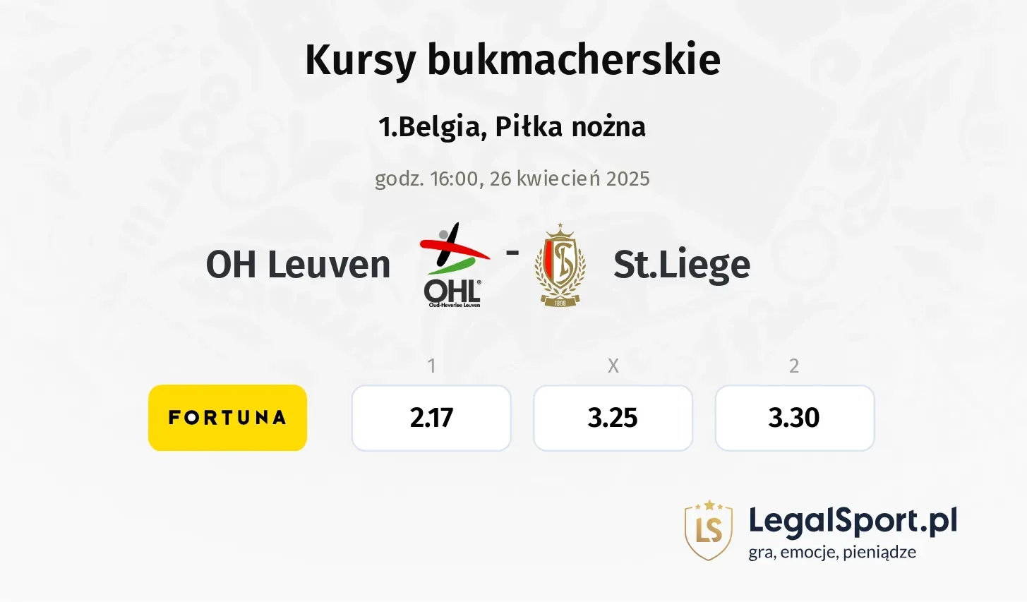 OH Leuven - St.Liege typy, kursy