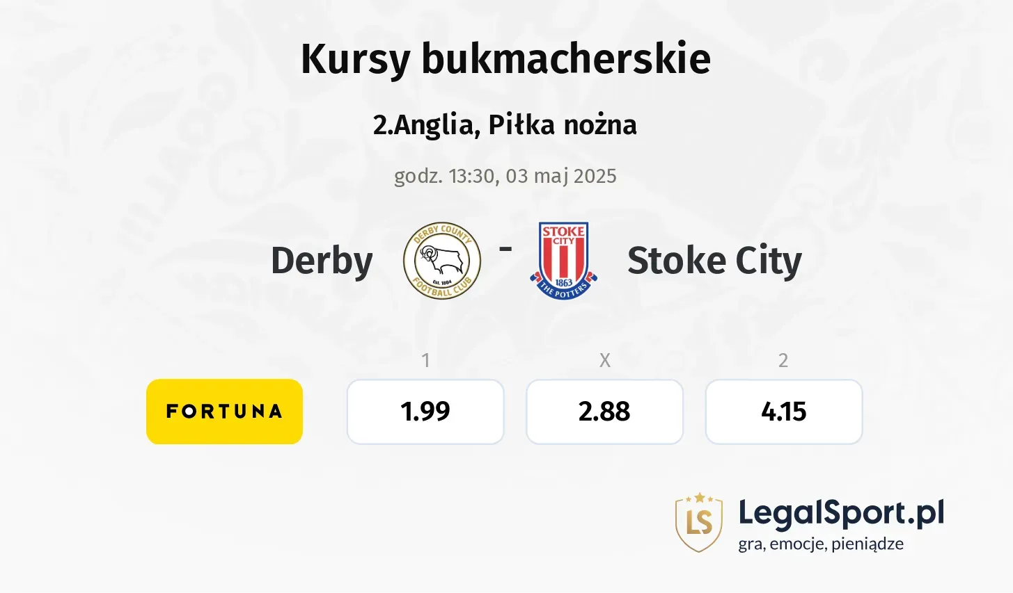 Derby - Stoke City typy, kursy
