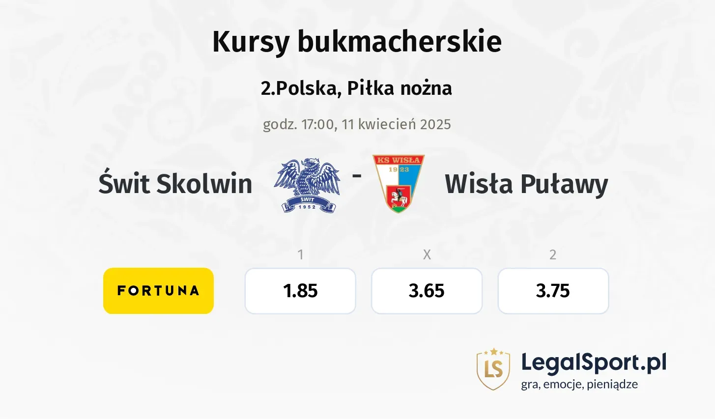 Świt Skolwin - Wisła Puławy typy, kursy