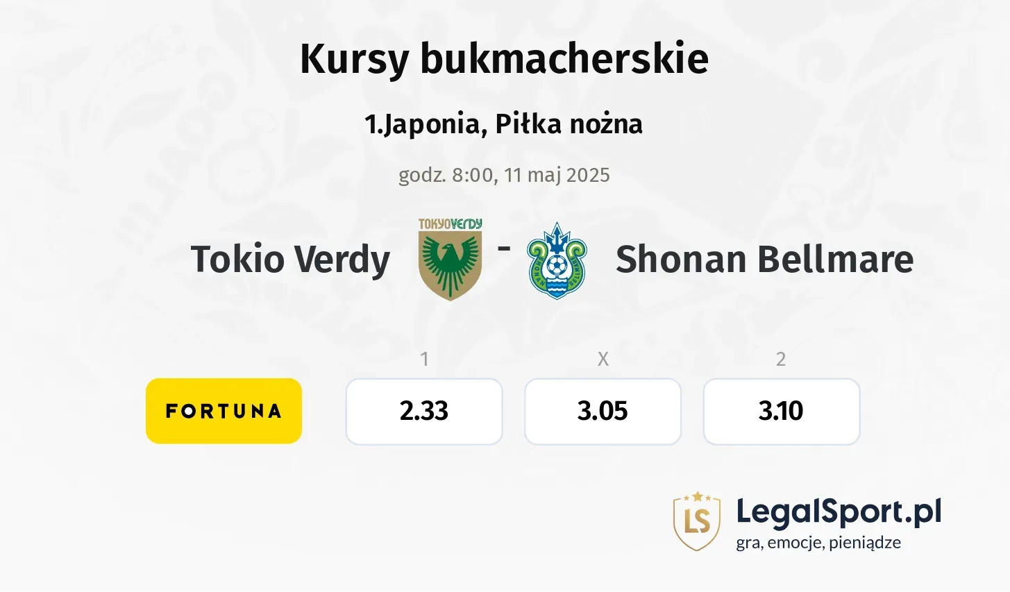 Tokio Verdy - Shonan Bellmare typy, kursy