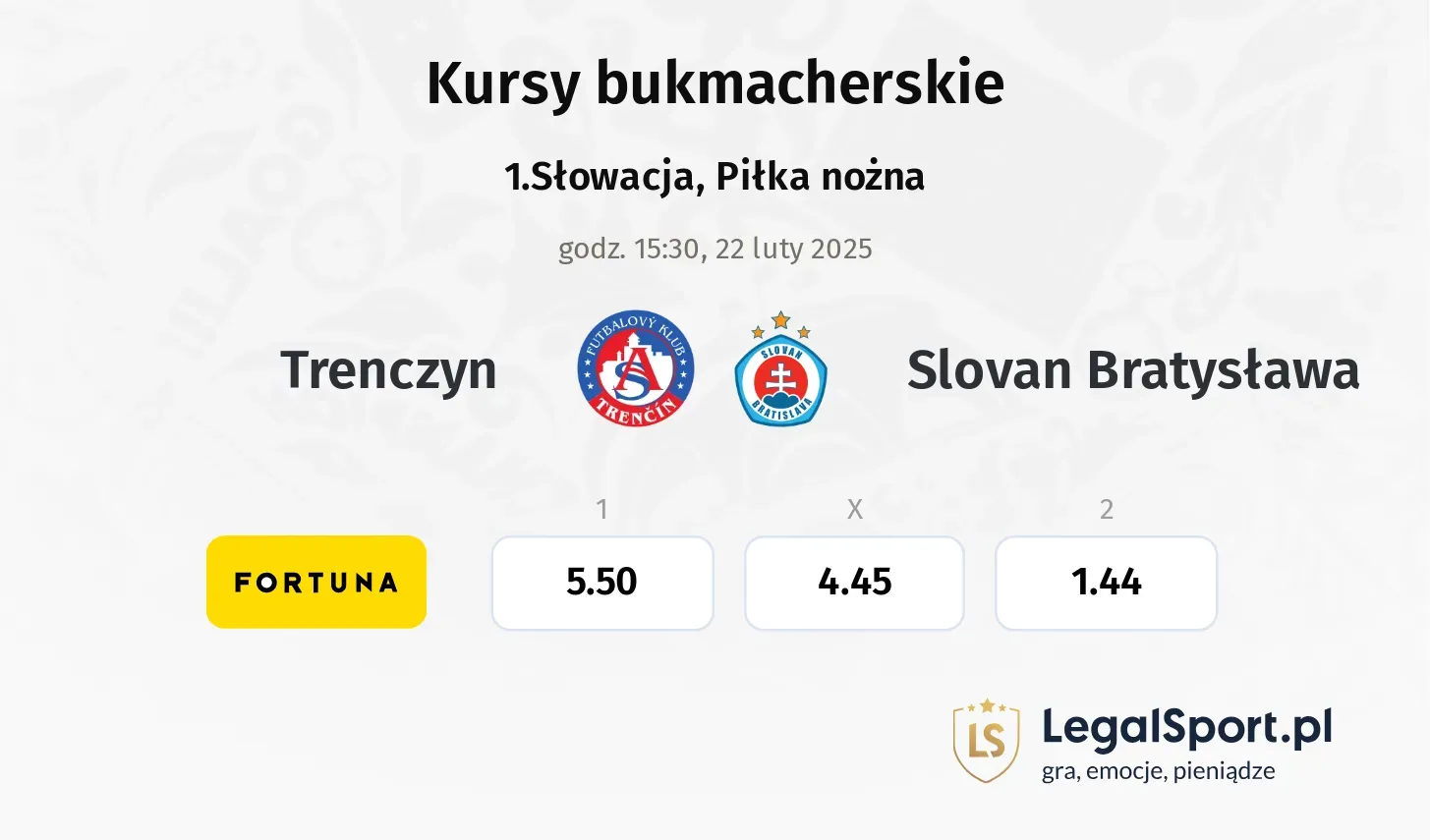 Trenczyn - Slovan Bratysława typy, kursy