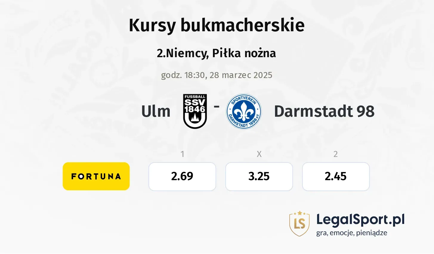 Ulm - Darmstadt 98 typy, kursy