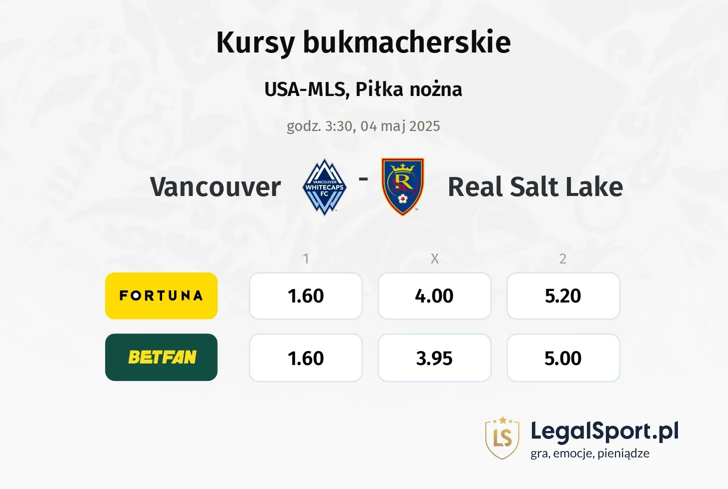 Vancouver - Real Salt Lake promocje bonusy na mecz