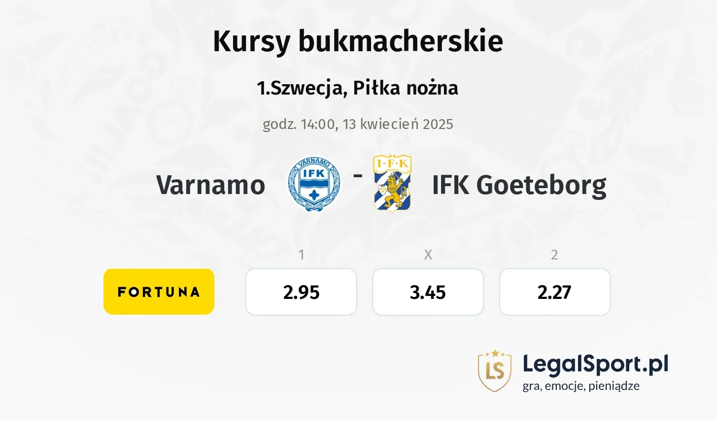 Varnamo - IFK Goeteborg typy, kursy
