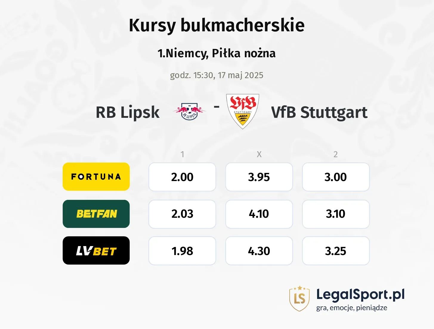 VFB Stuttgart - RB Lipsk promocje bonusy na mecz