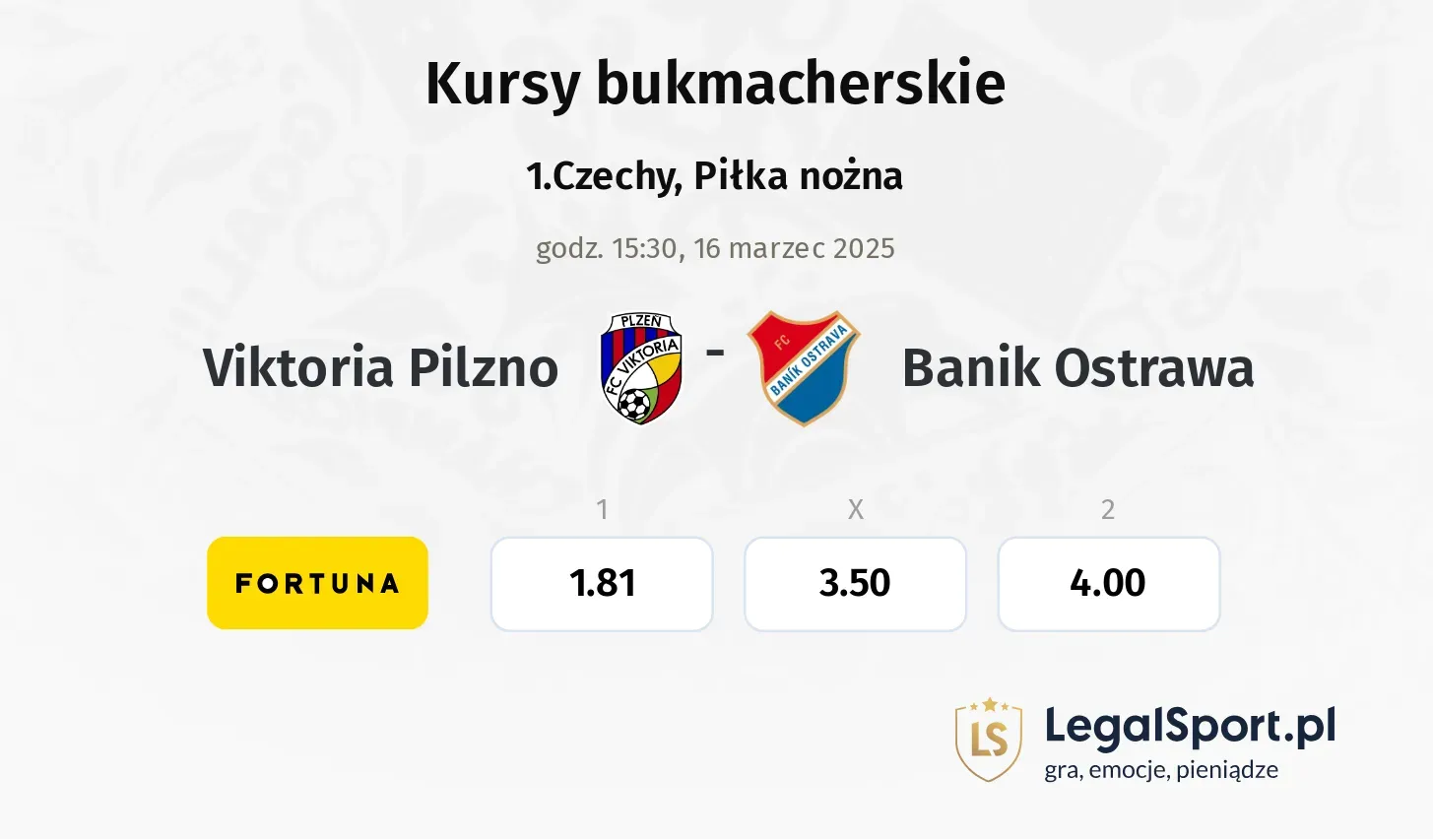 Viktoria Pilzno - Banik Ostrawa typy, kursy