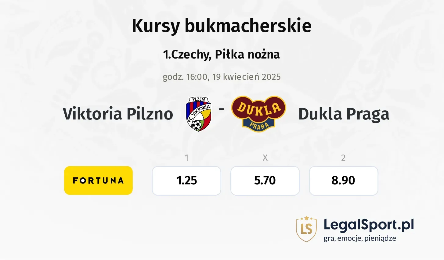 Viktoria Pilzno - Dukla Praga typy, kursy