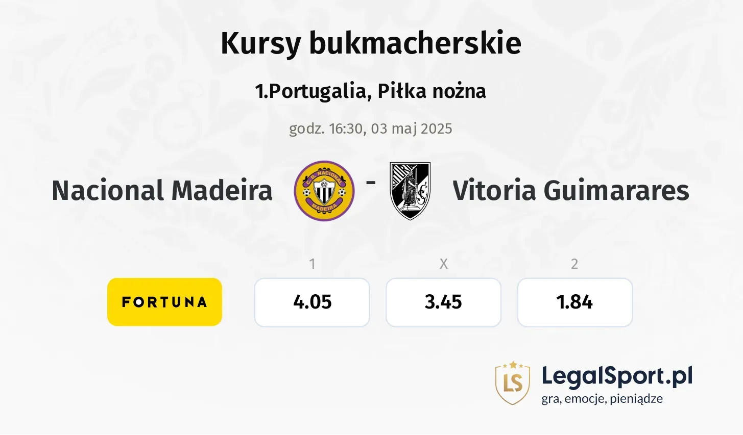 Nacional Madeira - Vitoria Guimarares typy, kursy
