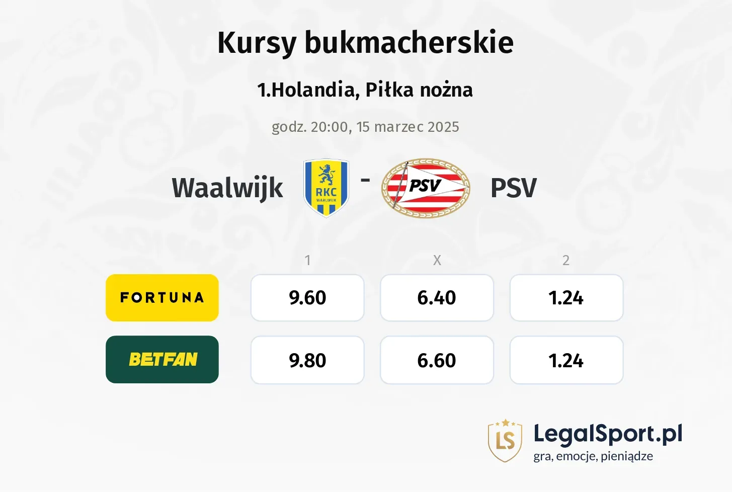 Waalwijk - PSV promocje bonusy na mecz