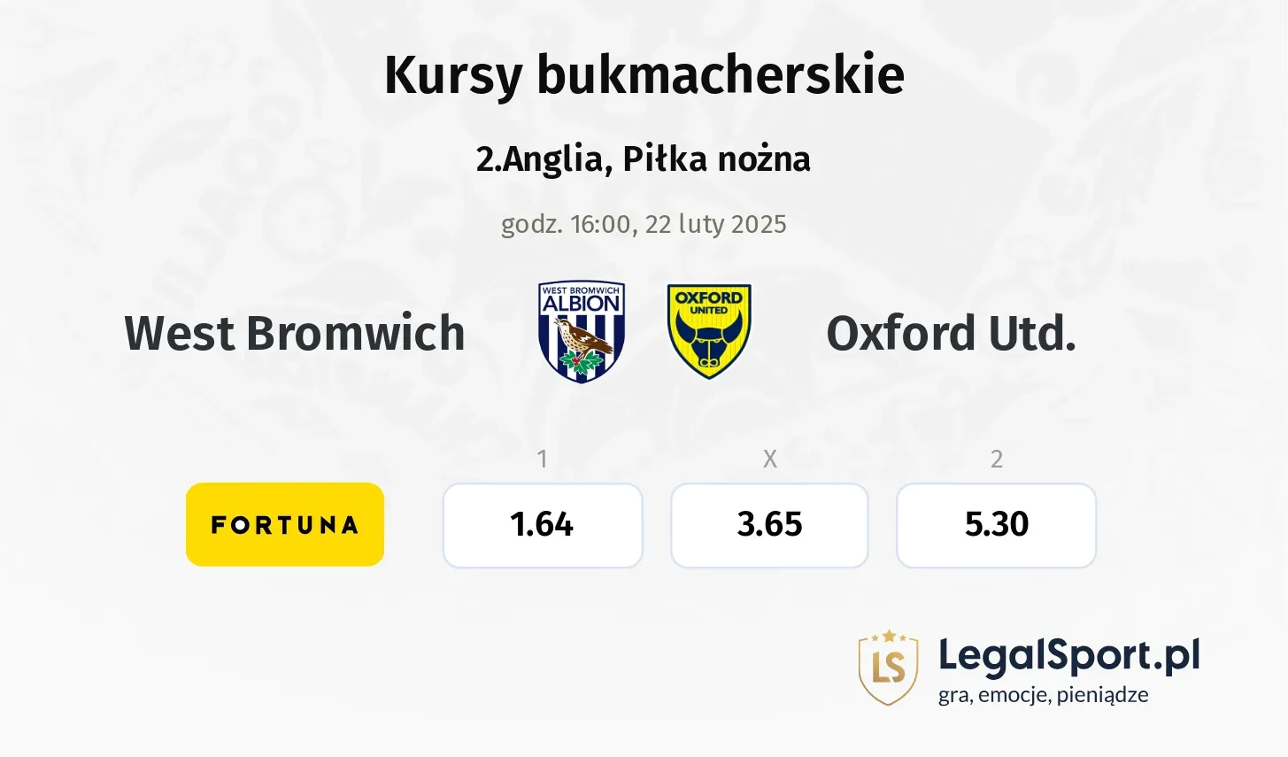West Bromwich - Oxford Utd. promocje bonusy na mecz